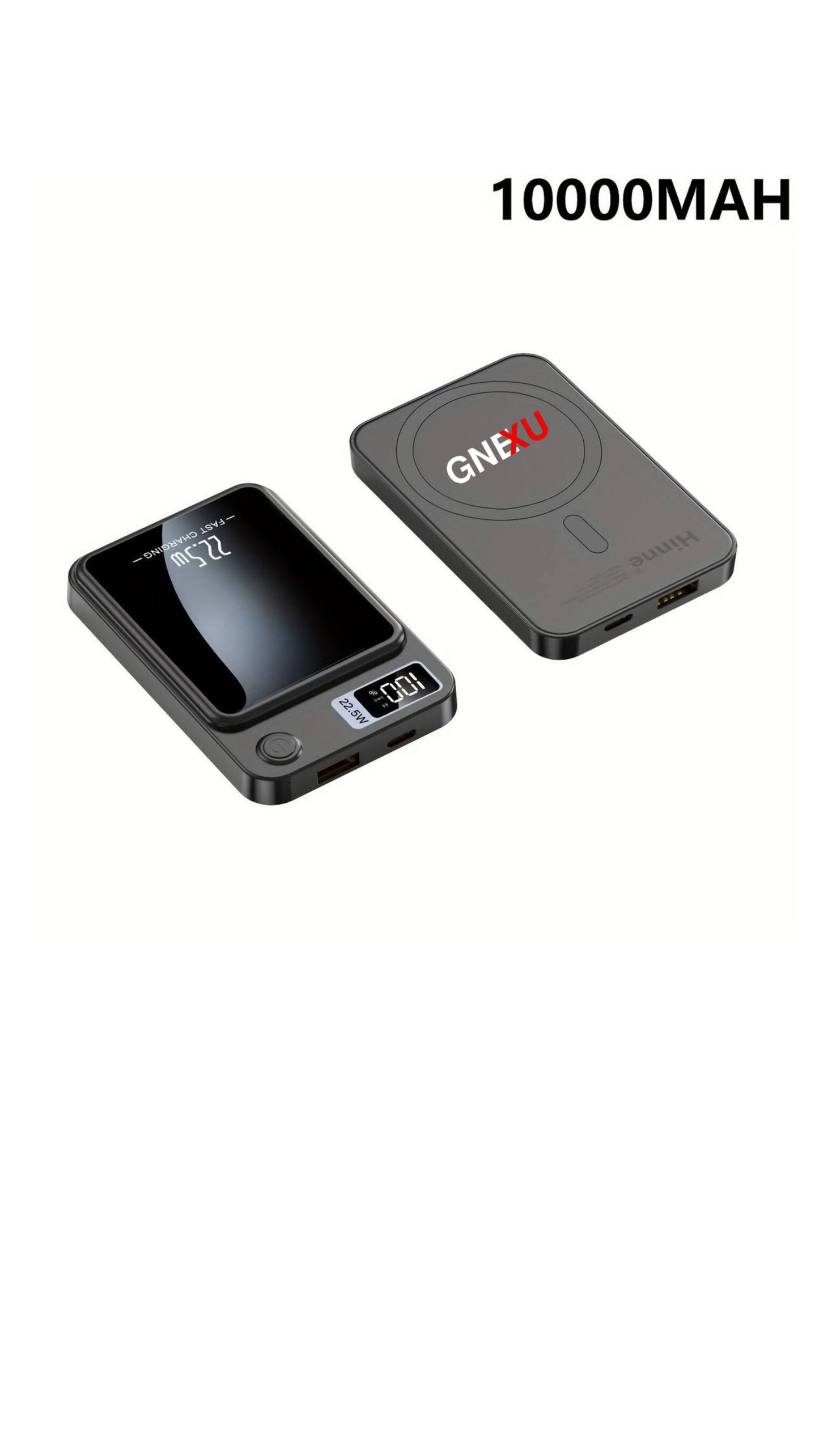 GNEXU Magnetic Power Bank-10000mAh|22.5w Fast Charging