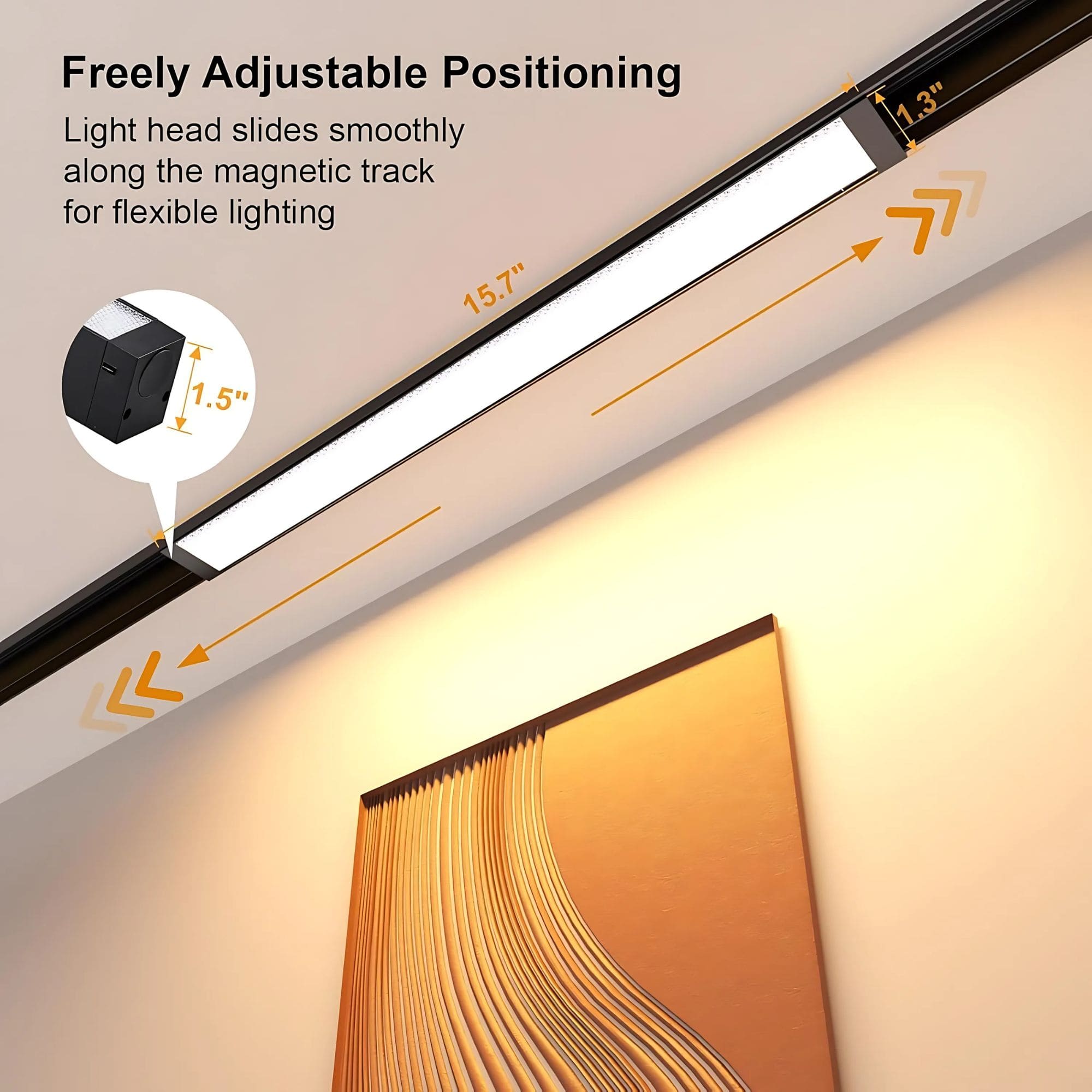 GNEXU Smart Magnetic Track Light – 20W | Dimmable | 3 CCT (3000K-4000K-6000K)
