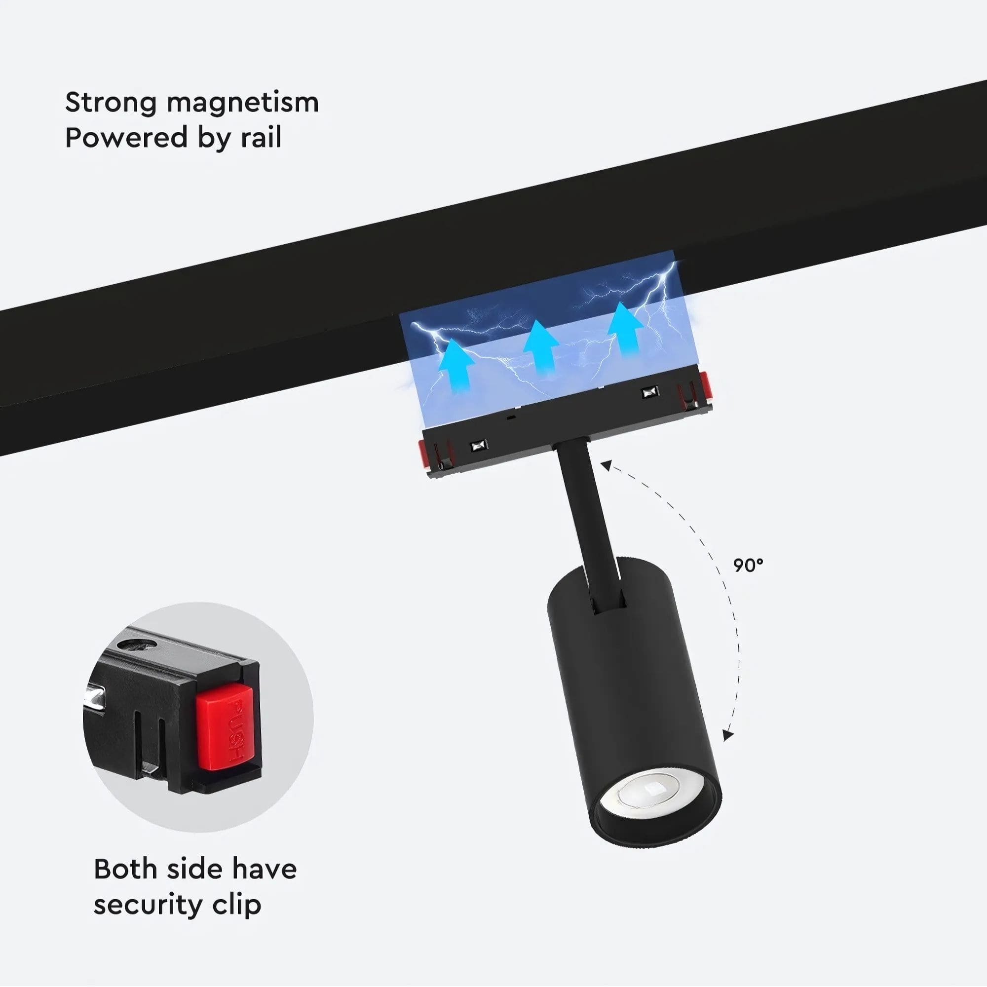 GNEXU Smart Magnetic Track Spotlight – WiFi Control | Adjustable LED | 6W / 12W / 25W