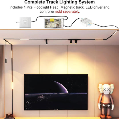 GNEXU Smart Magnetic Track Light – 20W | Dimmable | 3 CCT (3000K-4000K-6000K)