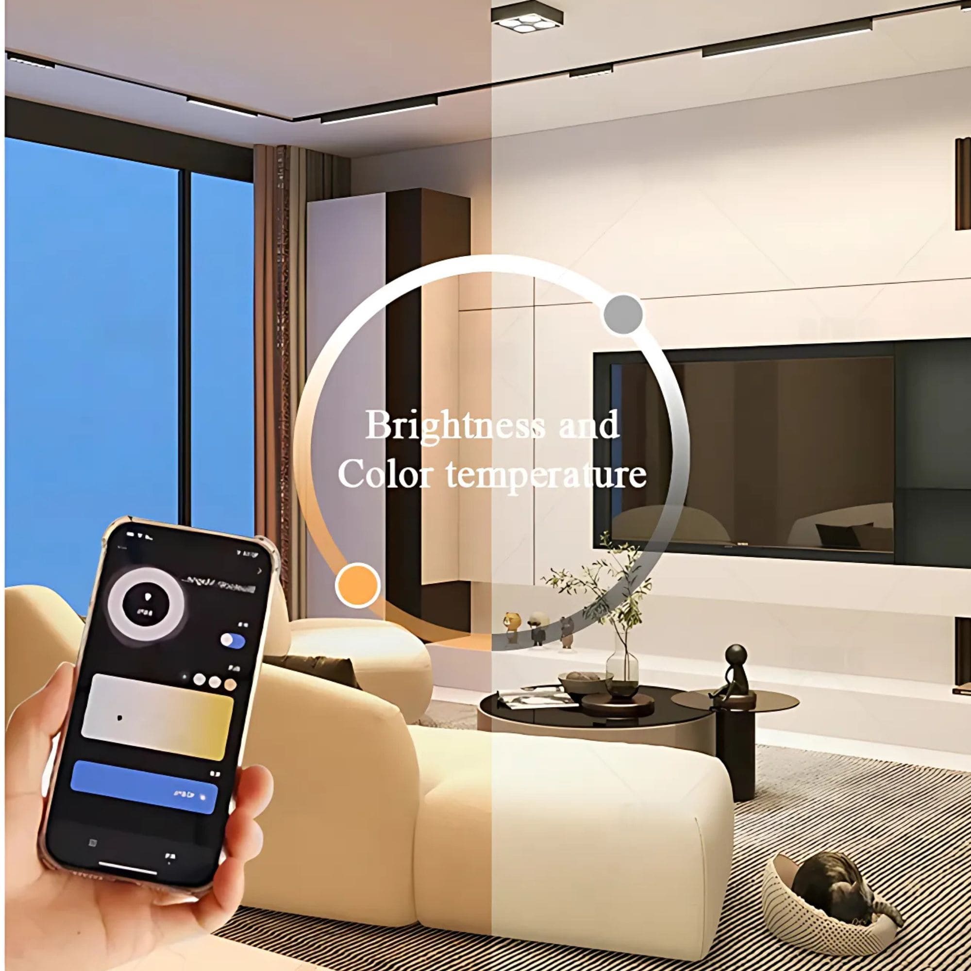GNEXU Smart Magnetic Track Light – 20W | WiFi Control | Adjustable COB LED